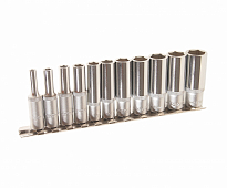 Набор торцевых головок RF-2111-5: 1/4"DR 6-гранных 11пр. (на планке) ROCK FORCE /1/20/80
